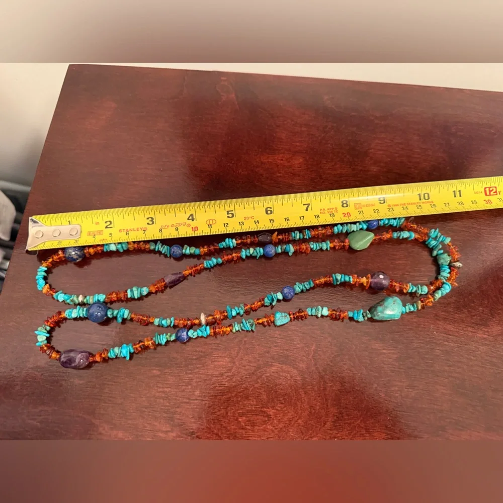 JAY KING Turquoise, Lapis, Amber & Amethyst  43" Necklace, Sterling Silver new ! - Picture 9 of 9